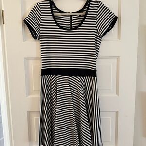 Chic Black and White Striped Dress